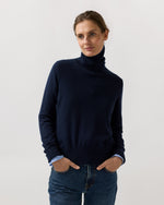 Load image into Gallery viewer, Kit Turtleneck Sweater in Navy Cashmere
