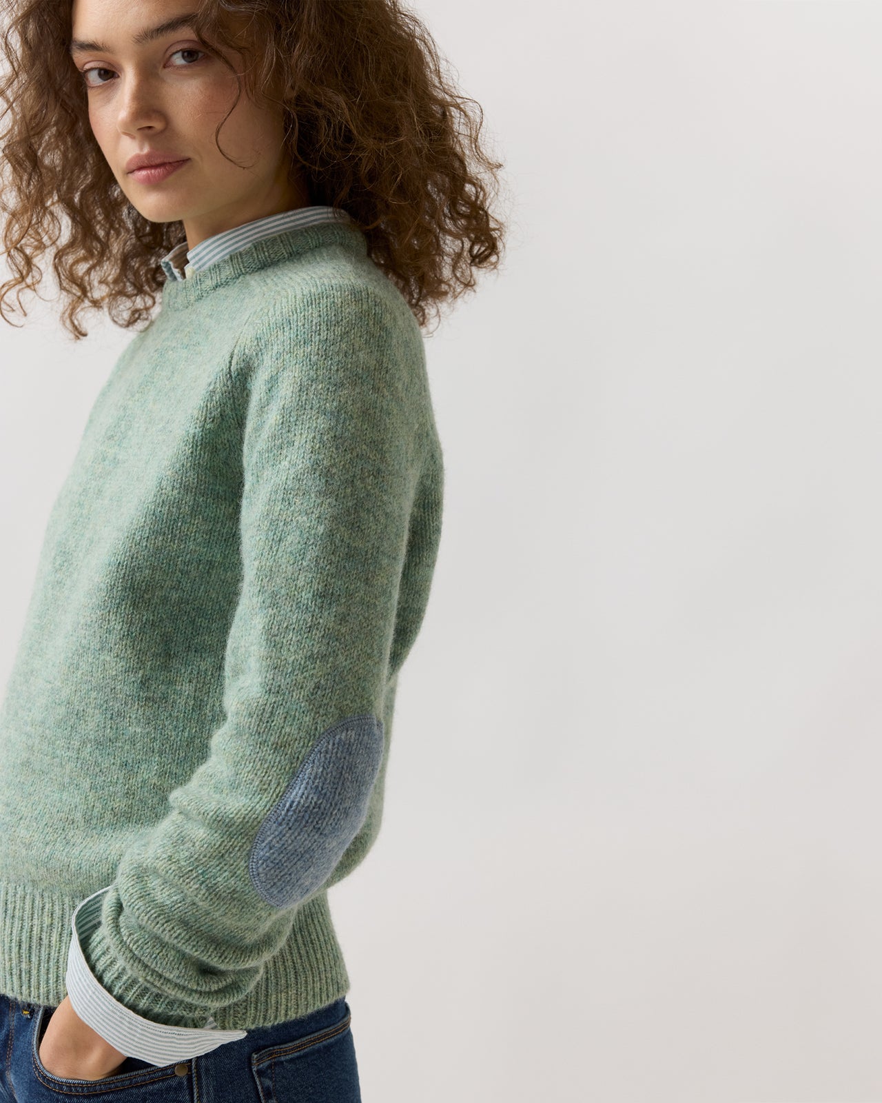 Robbie Sweater in Heather Meadow Rustic Wool