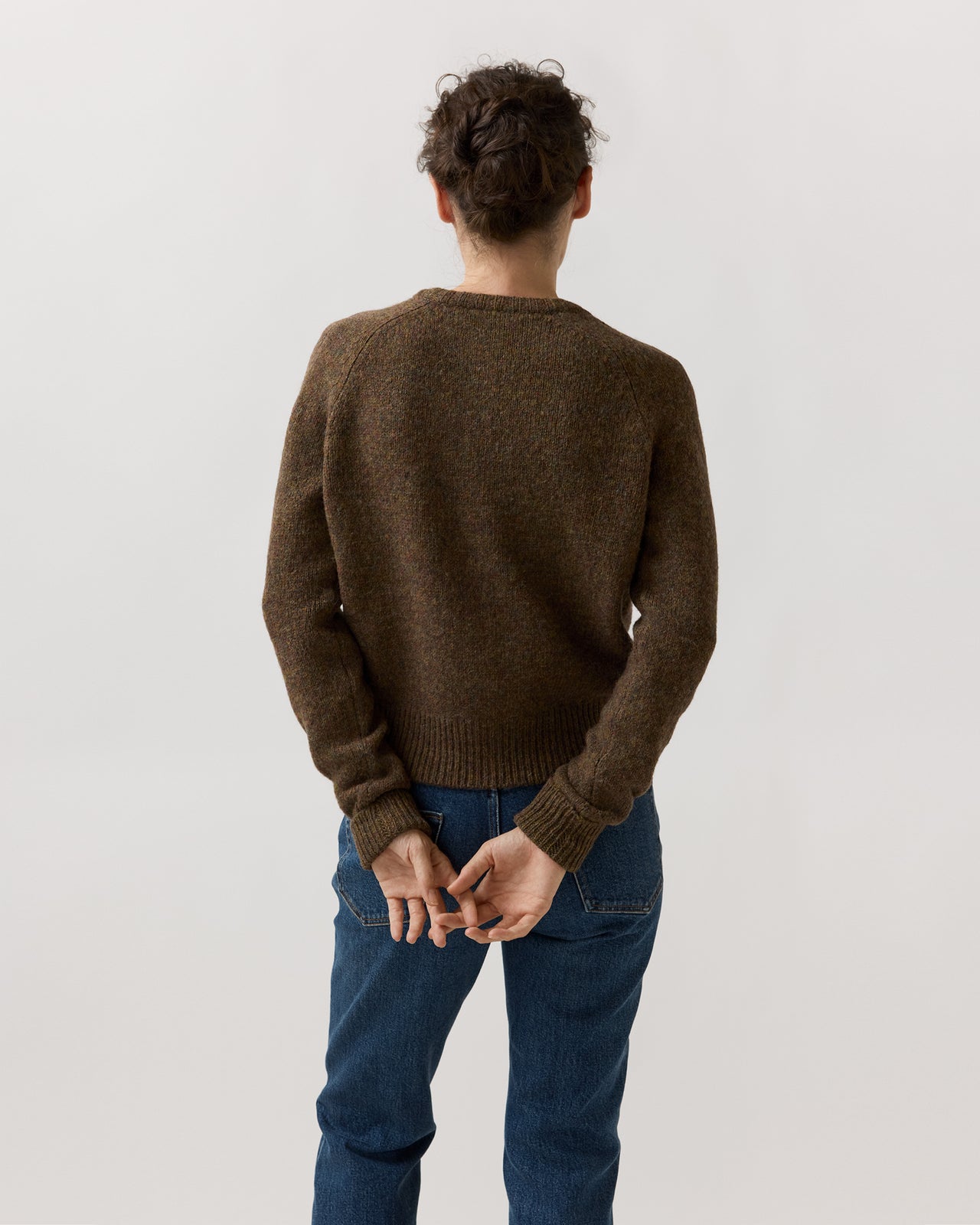 Romy Cardigan in Heather Chestnut Rustic Wool