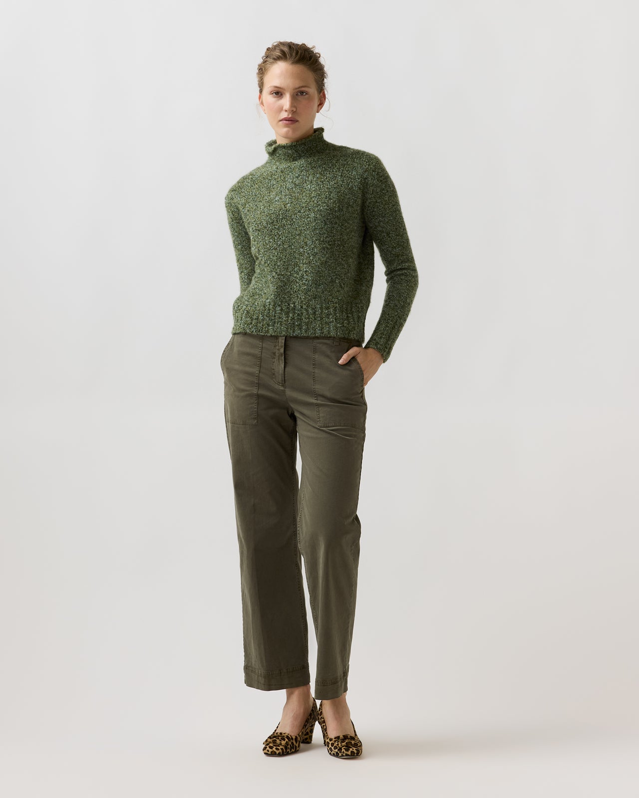Stevie Teddy Sweater in Lovat Multi Cashmere/Silk