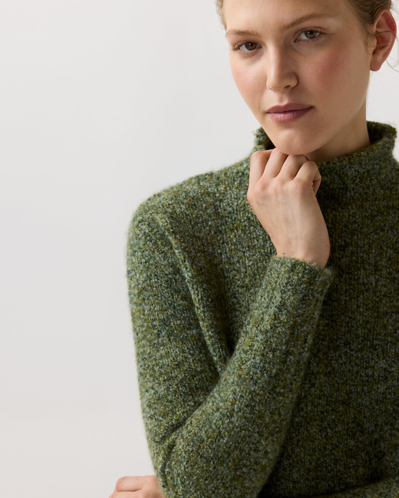 Stevie Teddy Sweater in Lovat Multi Cashmere/Silk