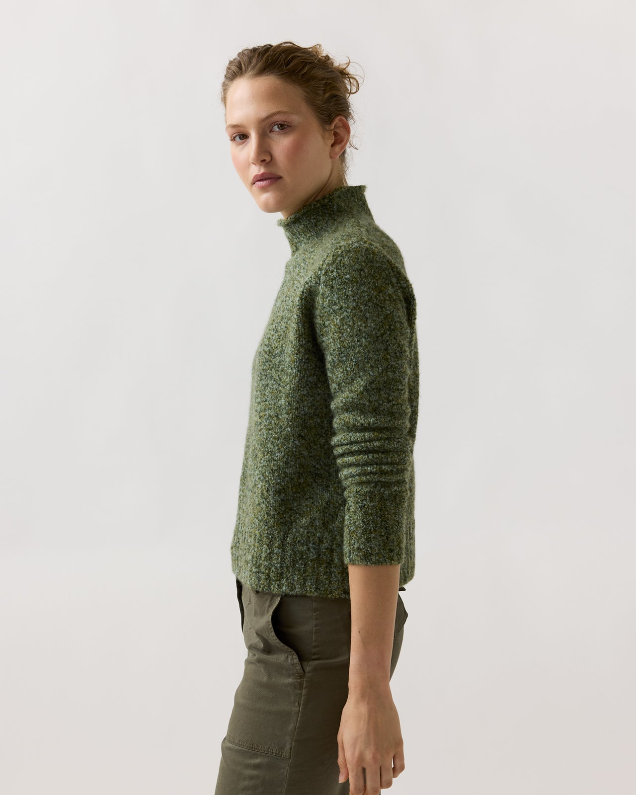 Stevie Teddy Sweater in Lovat Multi Cashmere/Silk