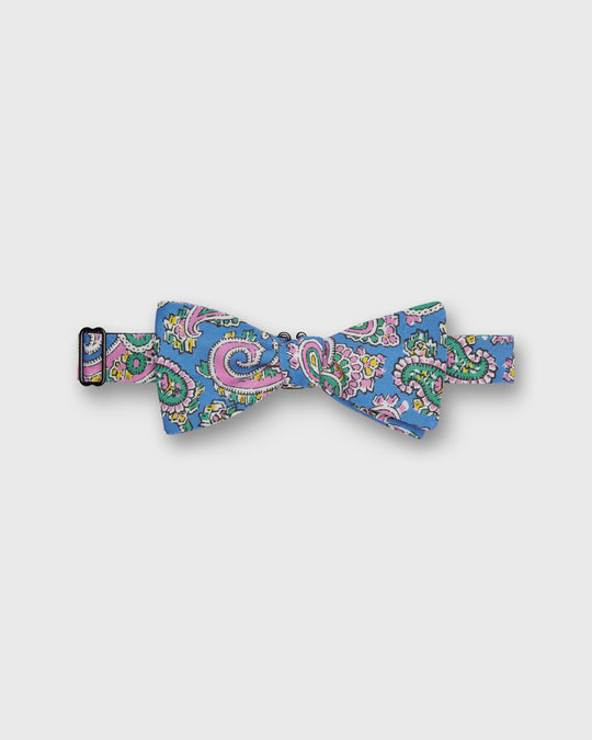 Silk Bow Tie in Blue Italian Paisley