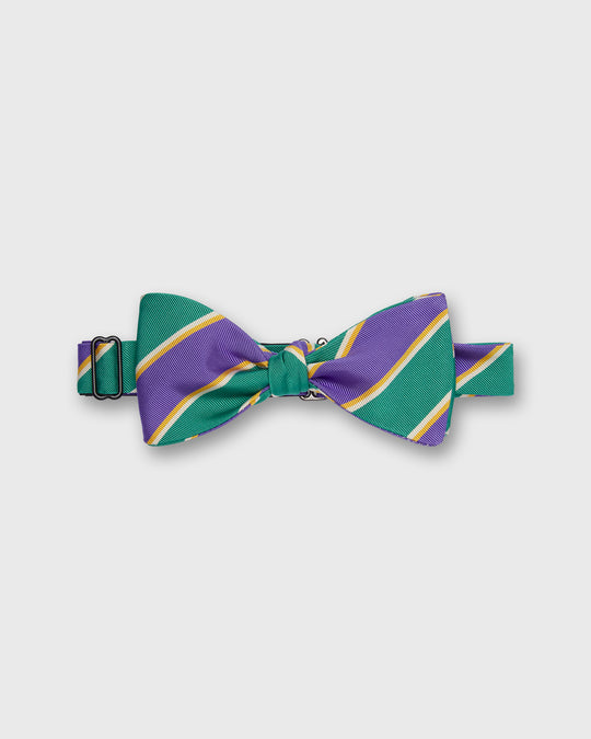 Silk/Cotton Bow Tie in Violet Hubbard Stripe