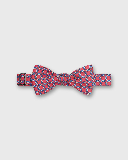 Silk Bow Tie in Coral Diamond Links