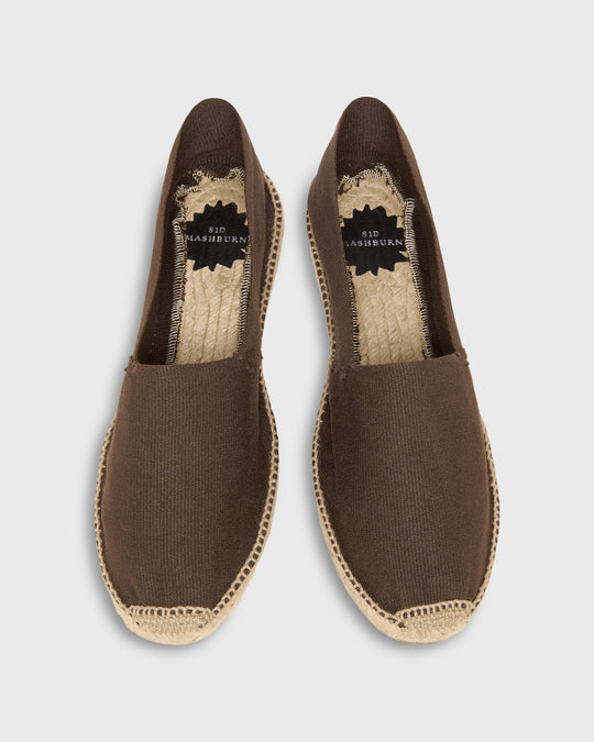 Classic Espadrille in Chocolate Canvas