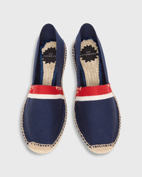 Classic Espadrille in Navy/Red/White Stripe Canvas