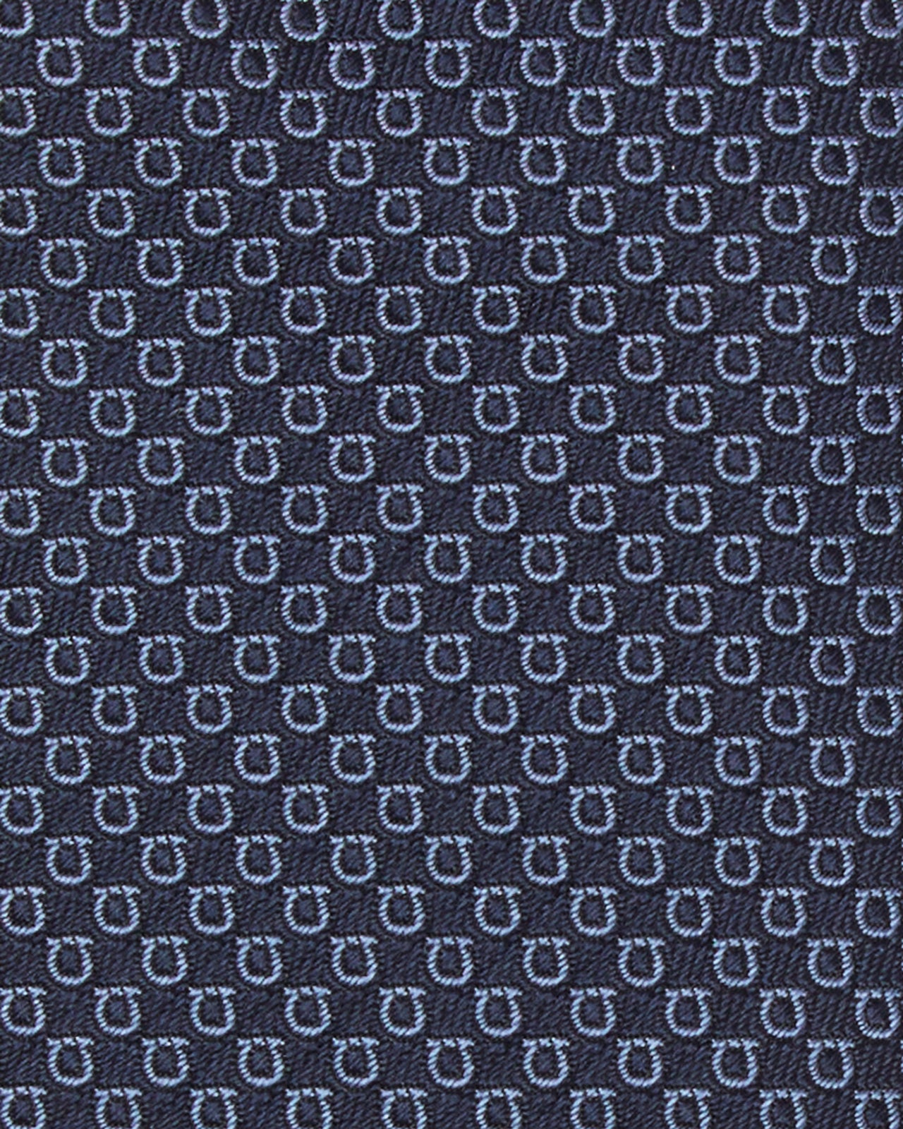 Silk Print Tie in Dark Blue Gancini