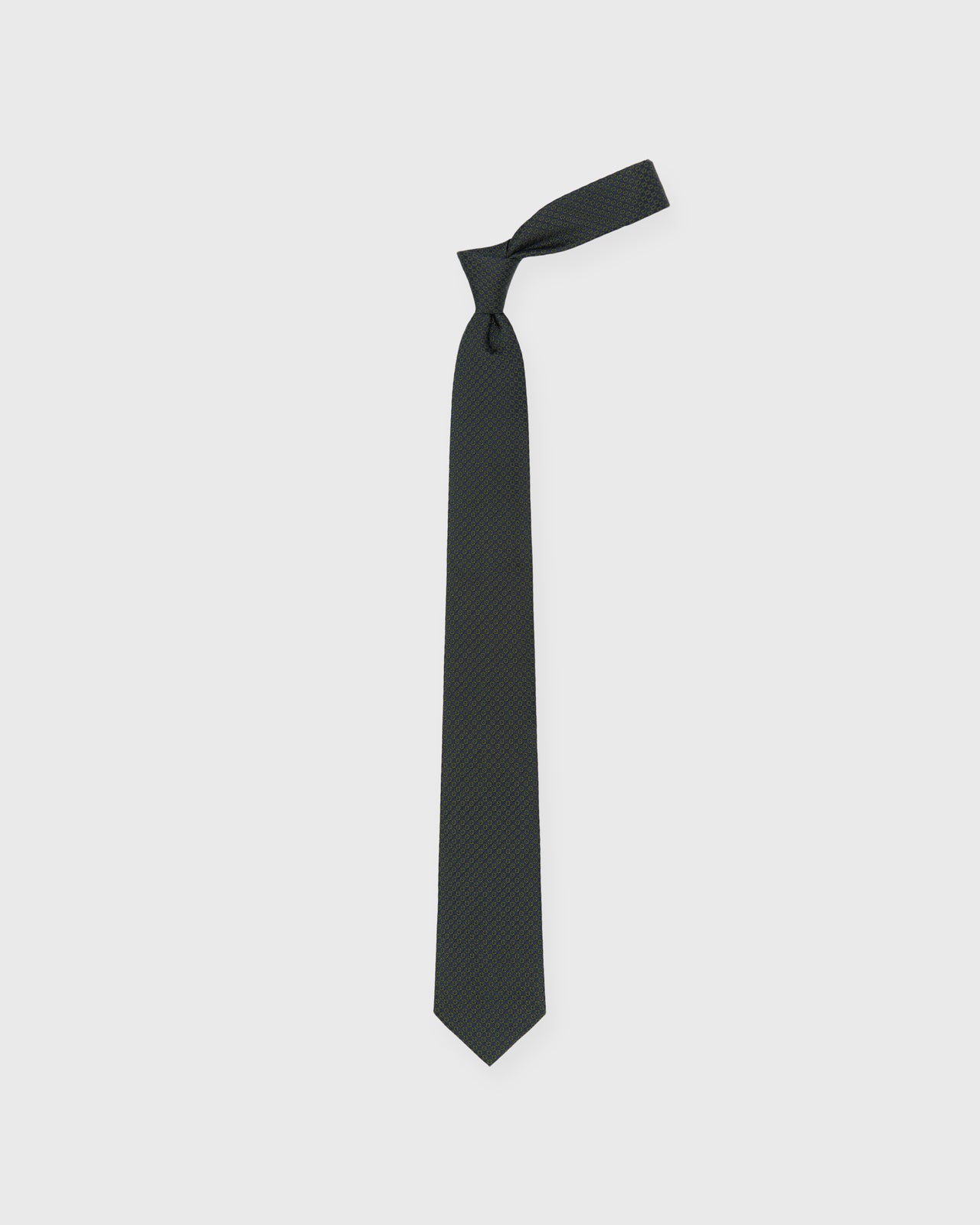Silk Print Tie in Dark Green Gancini