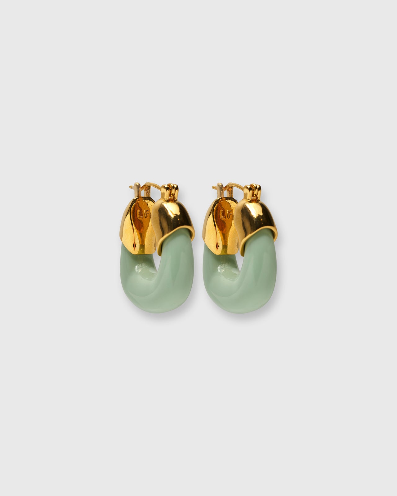 Mini Organic Hoop Earrings in Seafoam