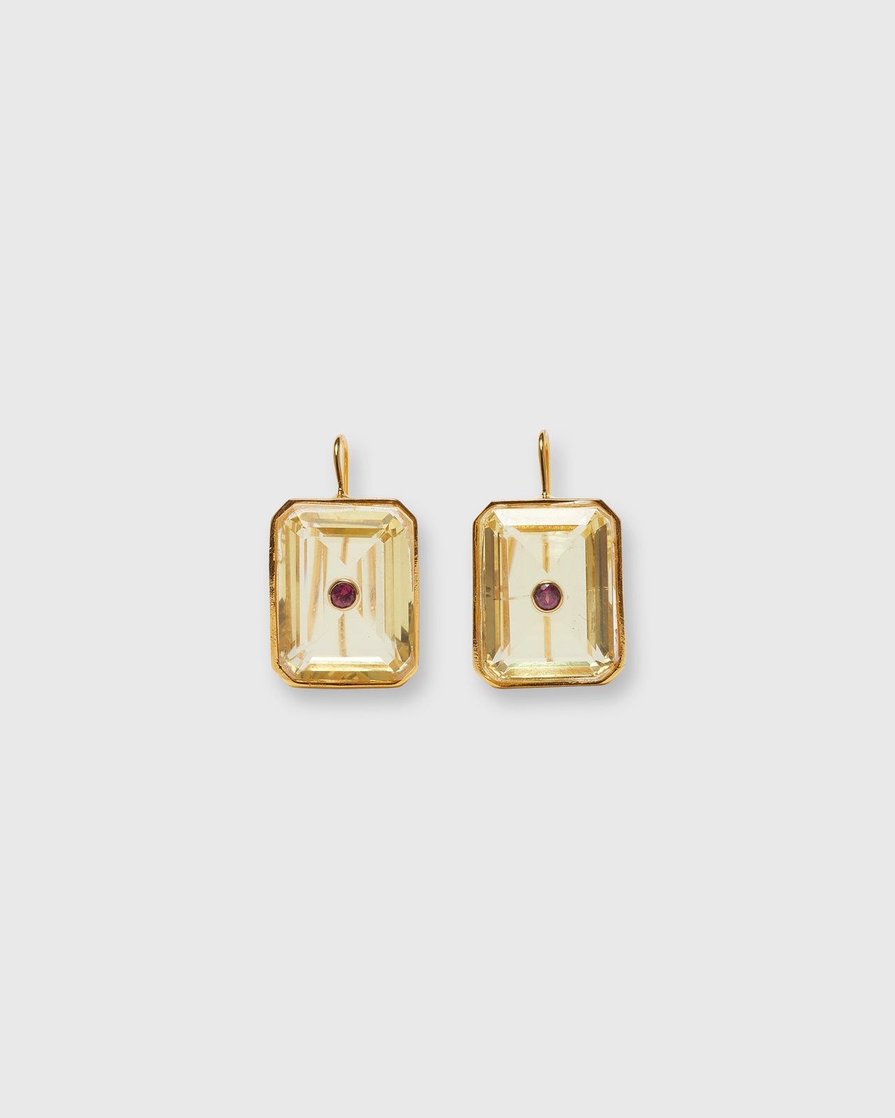 Tile Earrings in Citrine