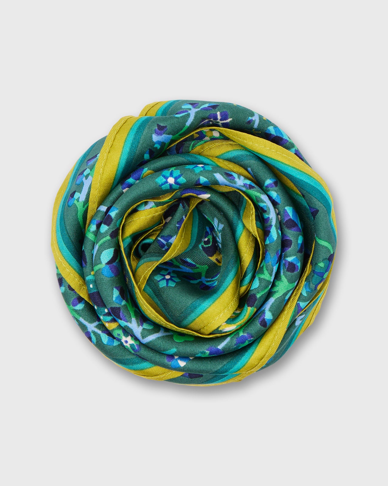 Rene Perrot Square Scarf in Emerald Silk