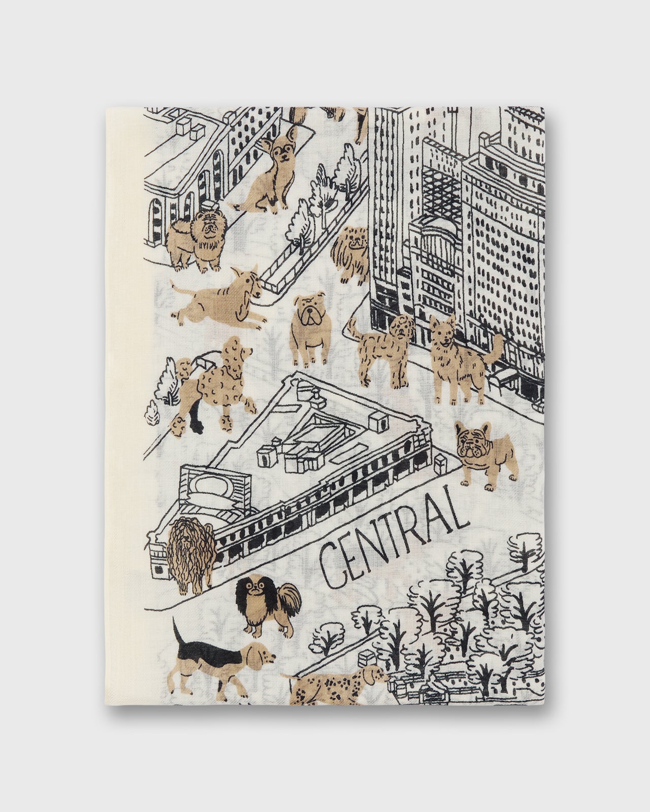 Central Park Square Scarf in White Wool
