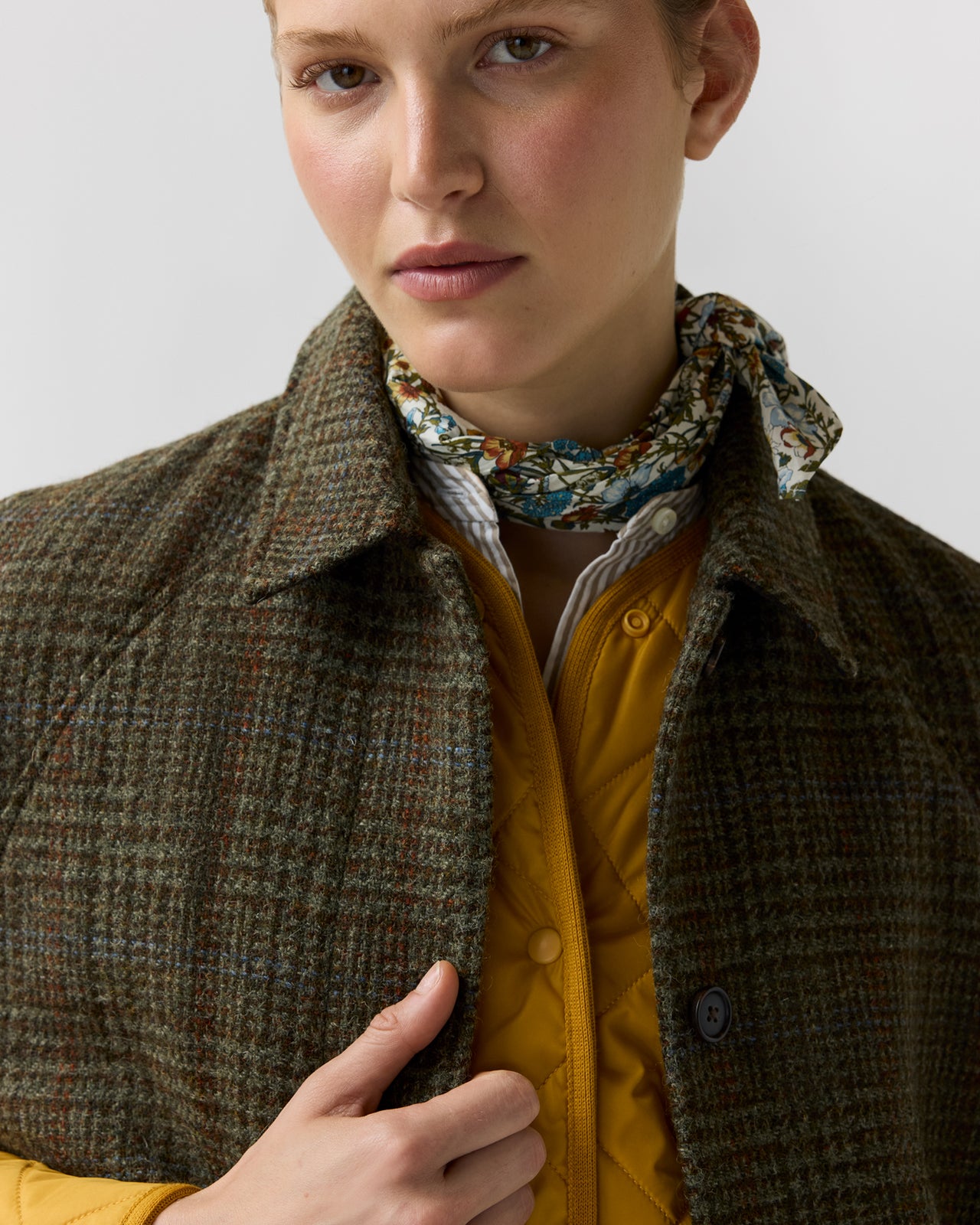 Anyway Scarf in Moss/Cerulean Rachel Liberty Fabric