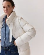 Load image into Gallery viewer, Sateen Nylon Short Jacket in White
