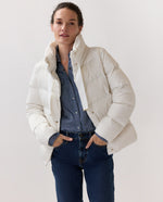 Load image into Gallery viewer, Sateen Nylon Short Jacket in White
