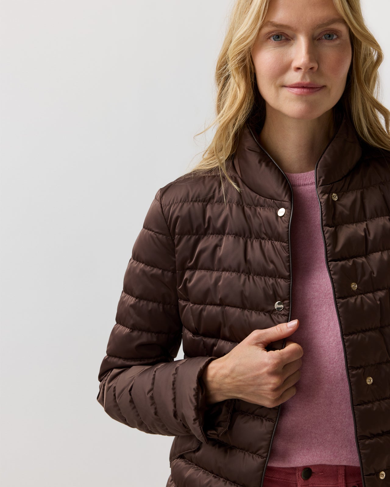 Quilted Blazer in Dark Brown