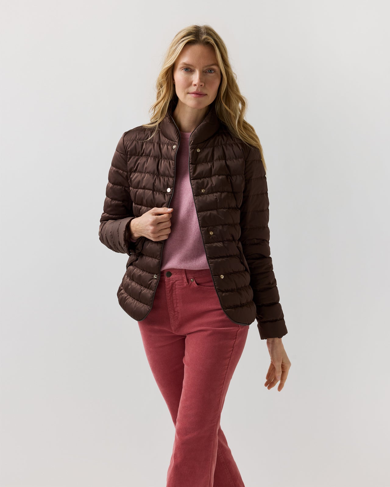 Quilted Blazer in Dark Brown