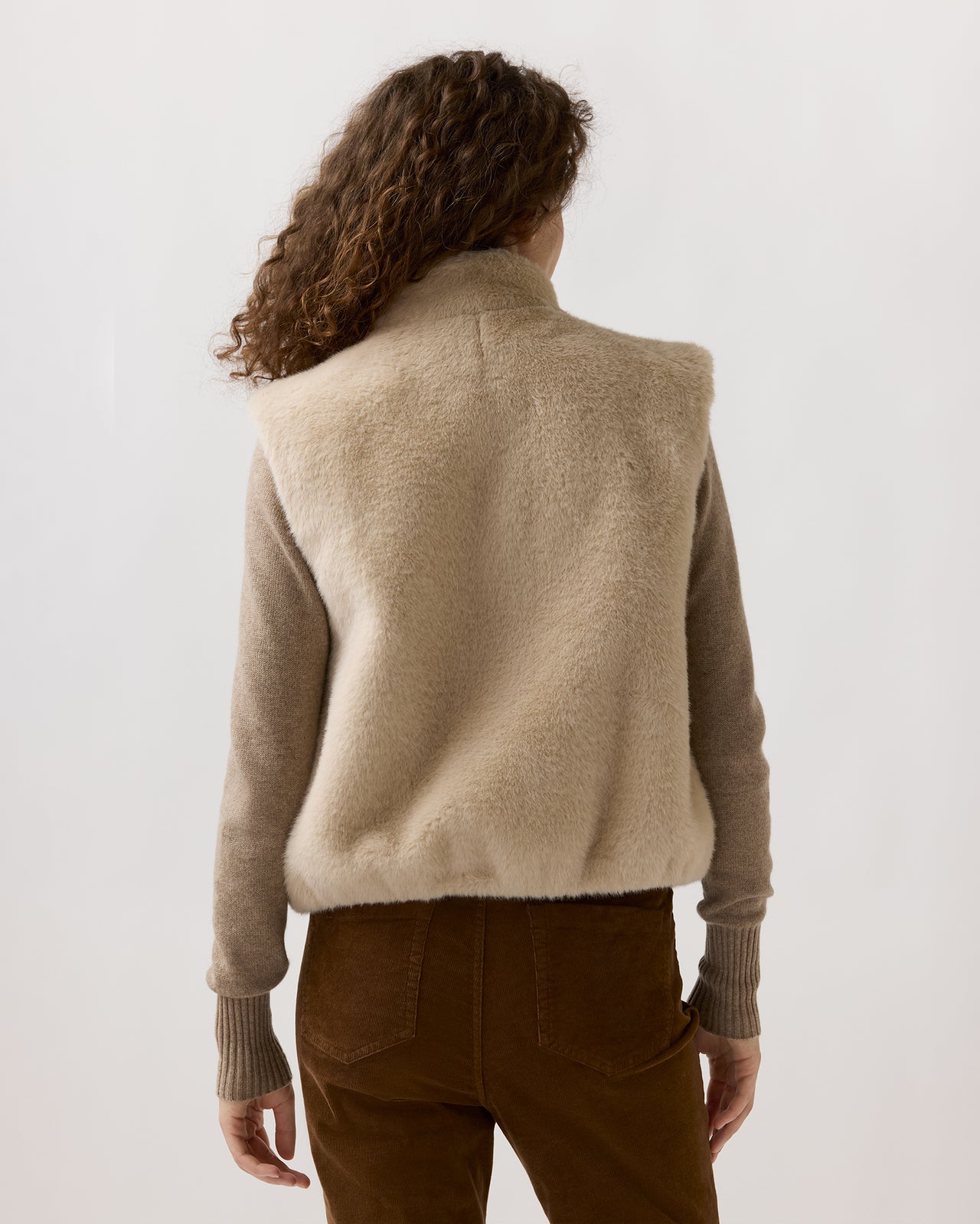Faux Fur Vest in Champagne