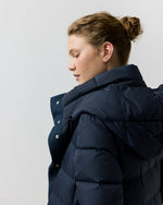 Load image into Gallery viewer, Mixed Media Long Puffer in Navy

