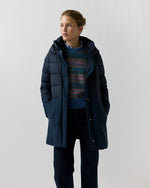 Load image into Gallery viewer, Mixed Media Long Puffer in Navy
