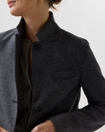 Load image into Gallery viewer, Stand Up Collar Blazer in Grey Melange
