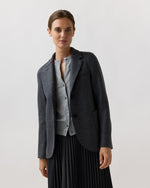 Load image into Gallery viewer, Stand Up Collar Blazer in Grey Melange
