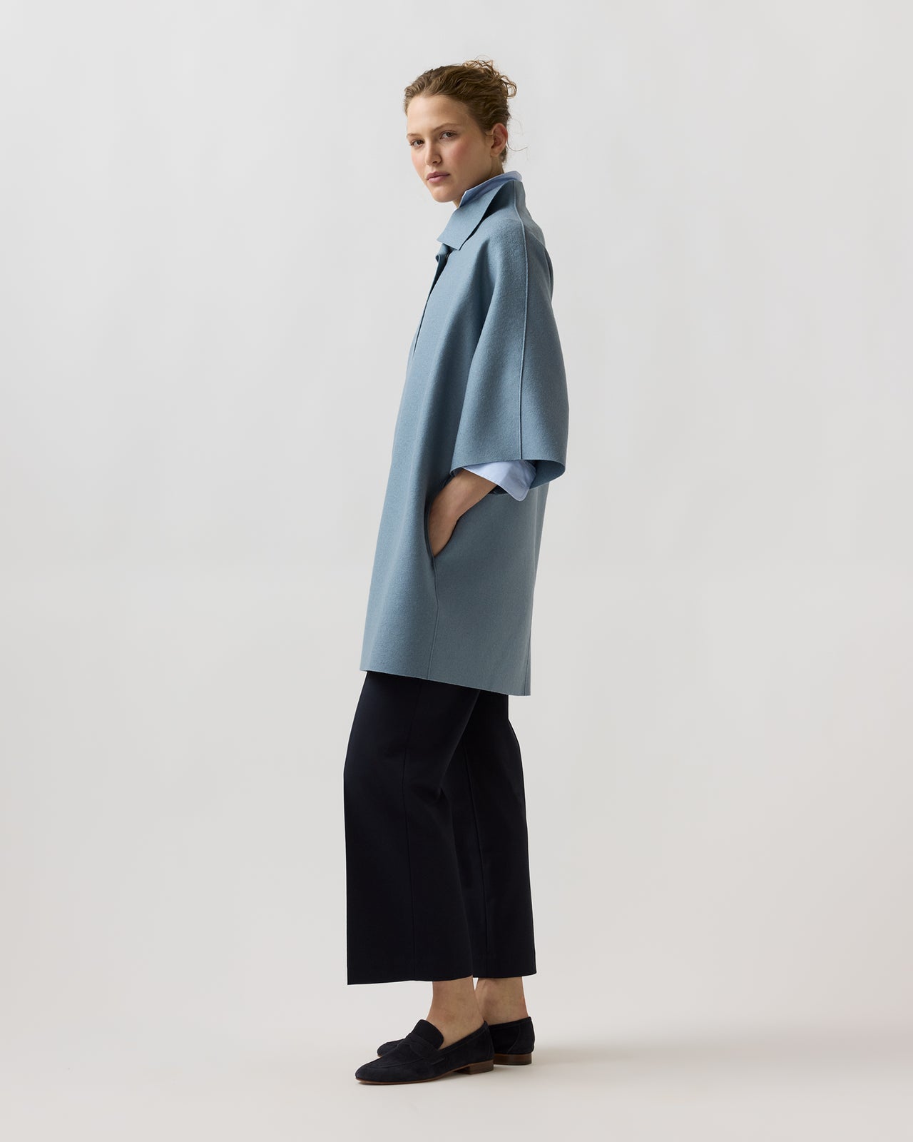 Kimono Coat in Mineral Grey