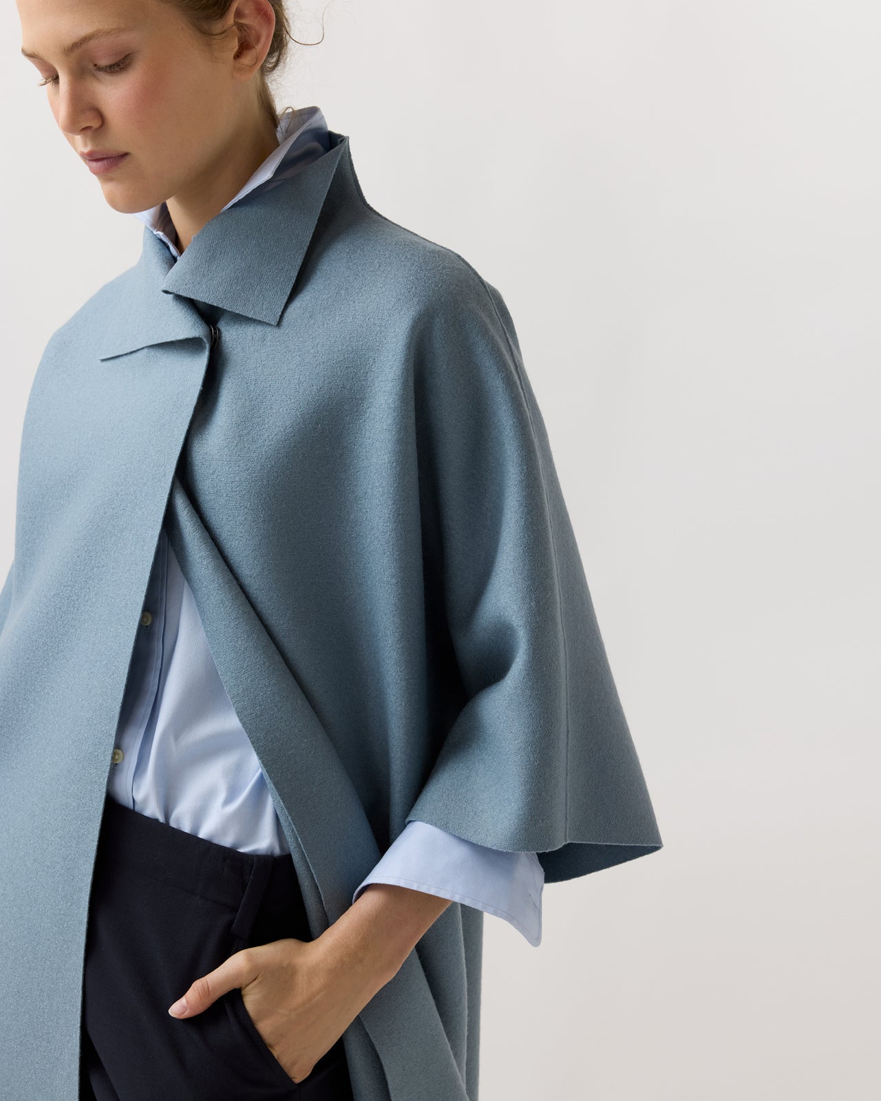 Kimono Coat in Mineral Grey