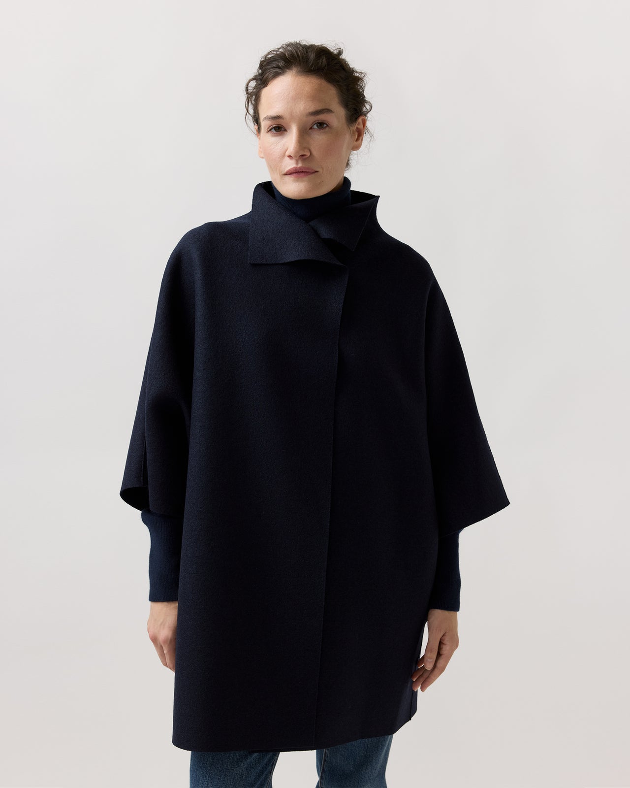 Kimono Coat in Navy Blue