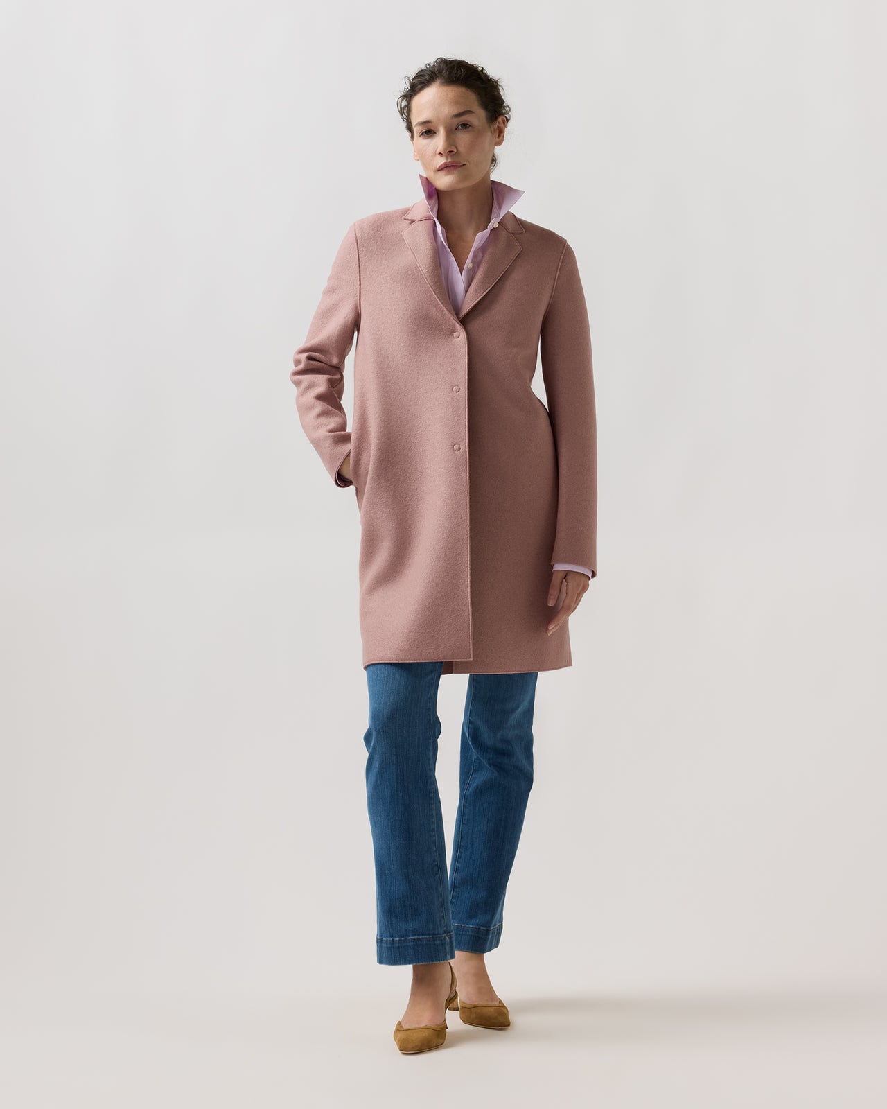 Cocoon Coat in Rose