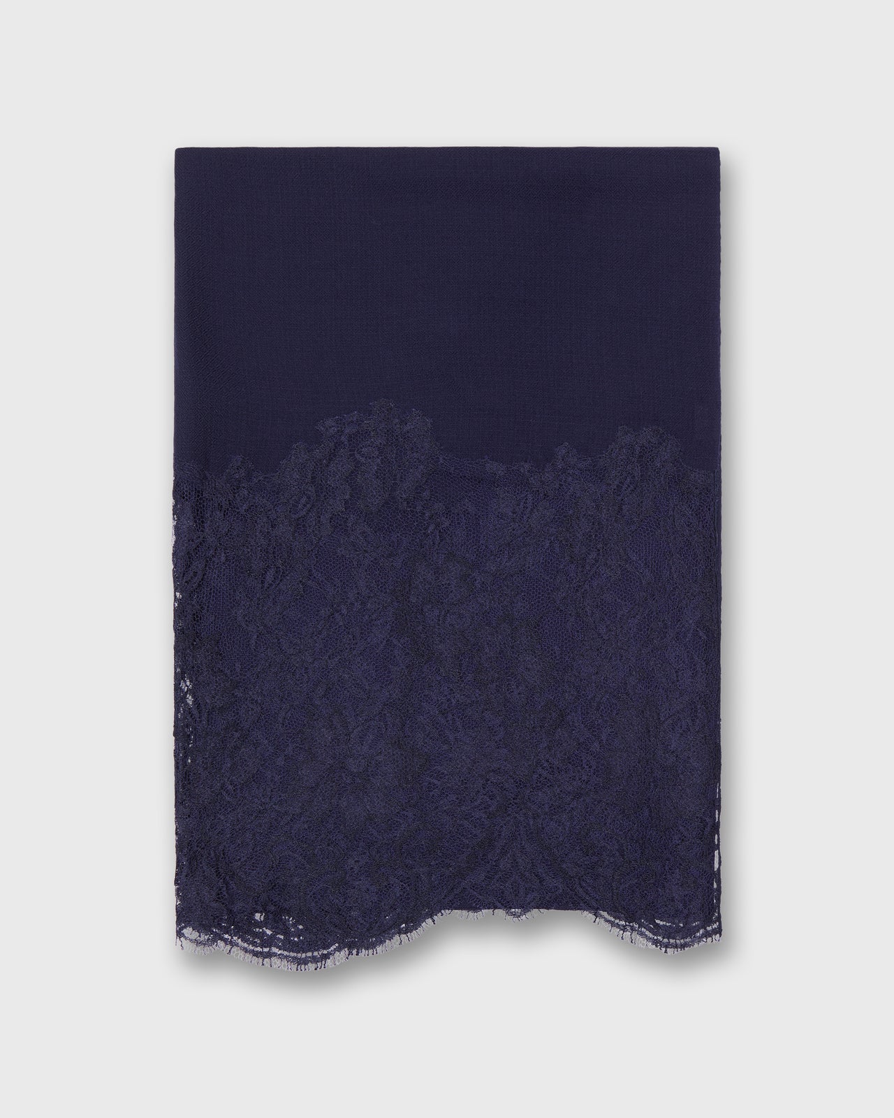 Chantiley Lace Border Scarf in Peacoat