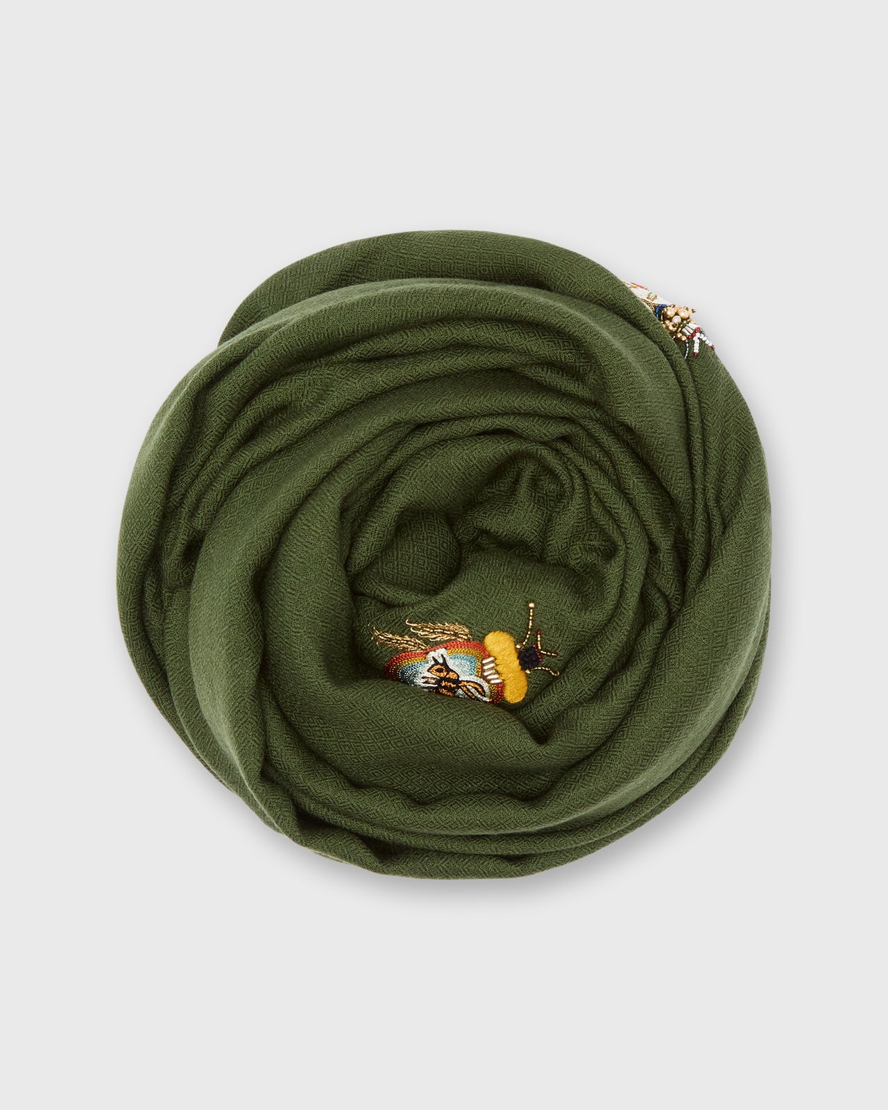 Beetle Motif Scarf in Cypress
