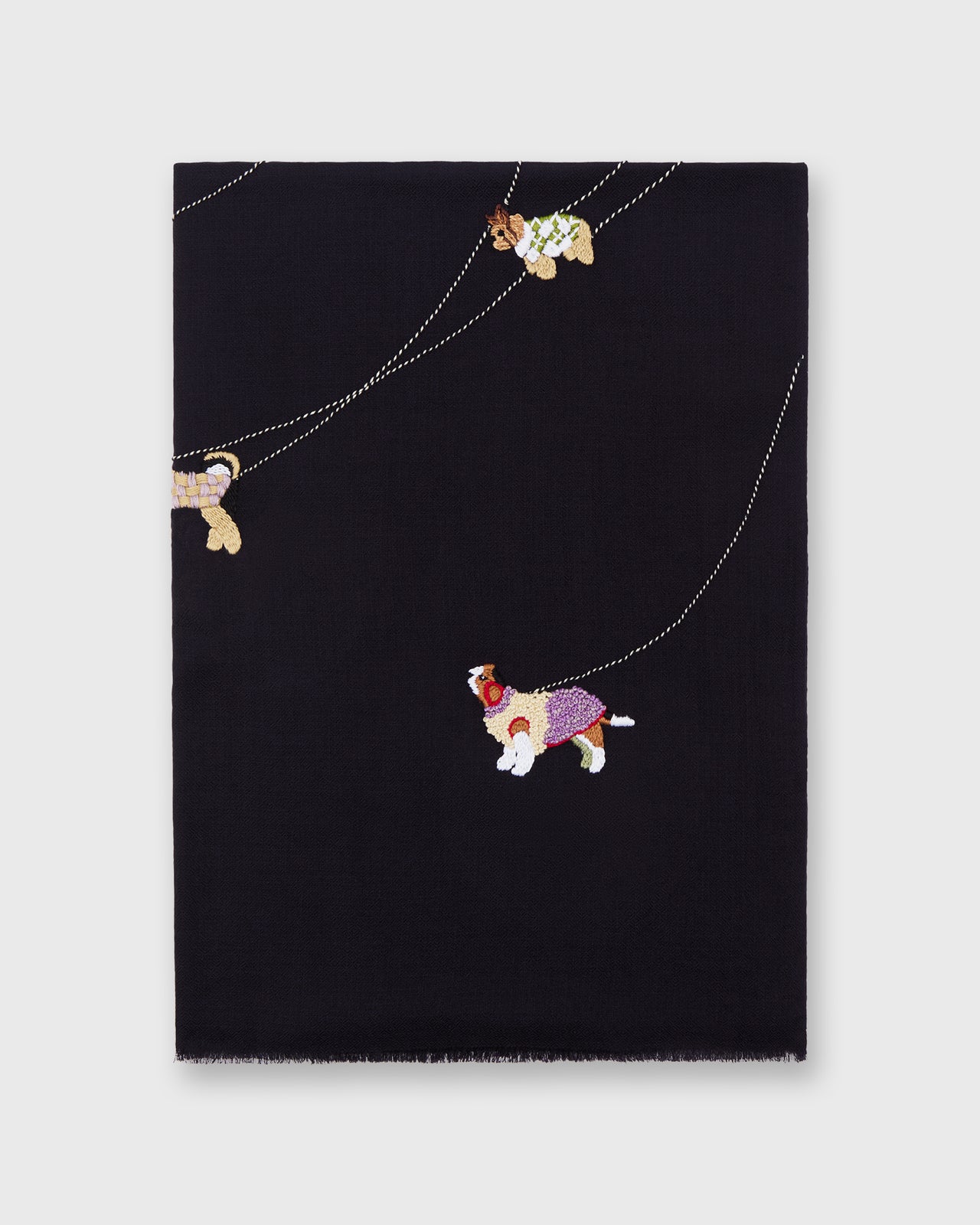 Dogs Scarf in Navy