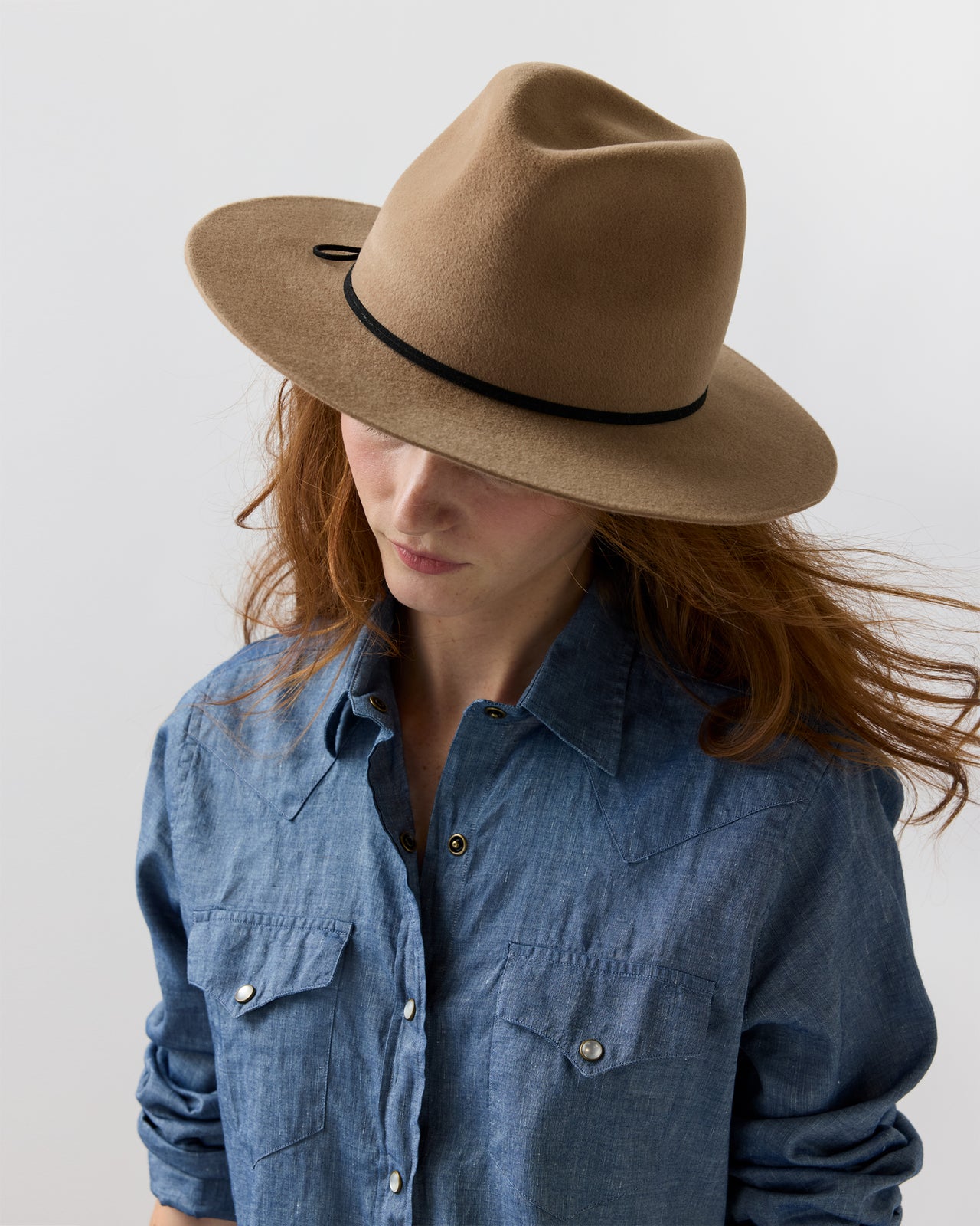 Luxe Amelia Hat in Camel/Black