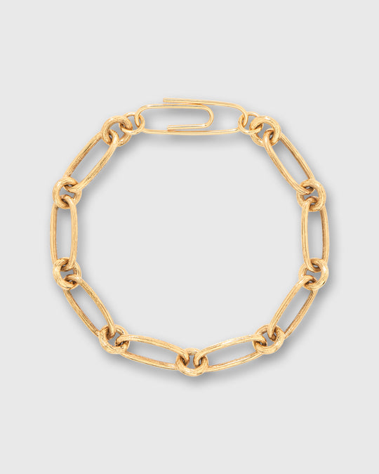 Bar A Charms Bracelet in Gold