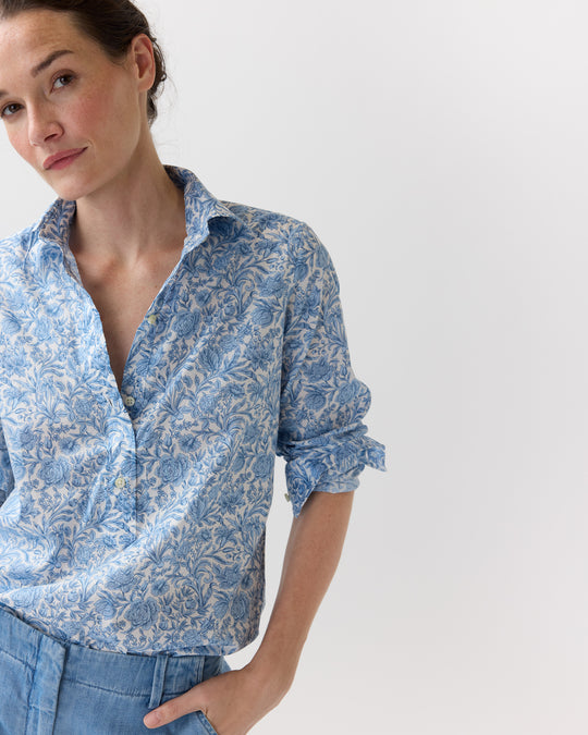 Tomboy Popover Shirt in Blue Sambourne Liberty Fabric