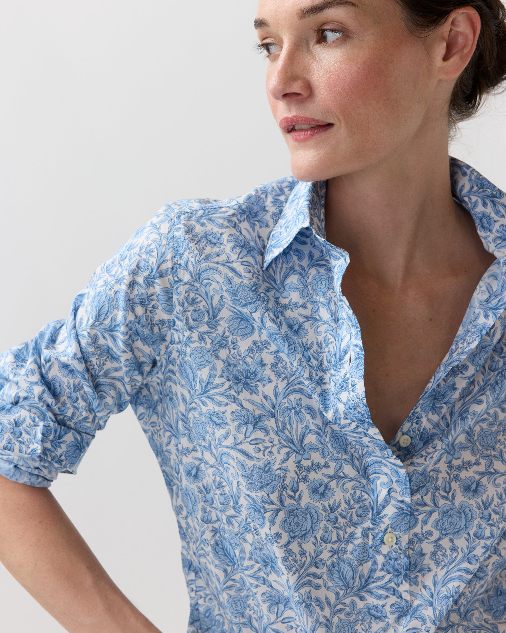 Tomboy Popover Shirt in Blue Sambourne Liberty Fabric | Shop Ann