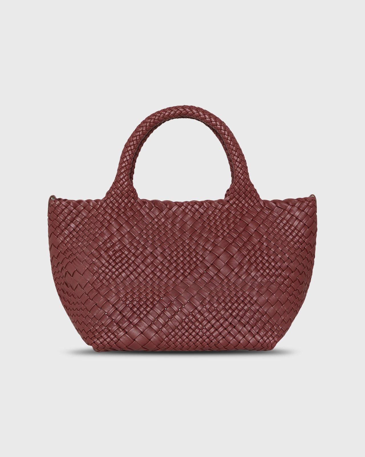 Lily Handwoven Tote in Crimson Leather