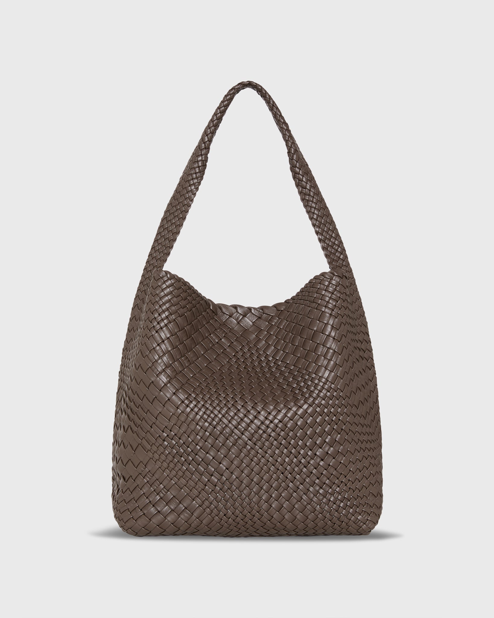Jen Handwoven Hobo Bag in Brown Leather | Shop Ann Mashburn