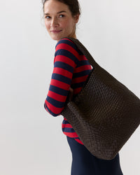 Jen Handwoven Hobo Bag in Brown Leather