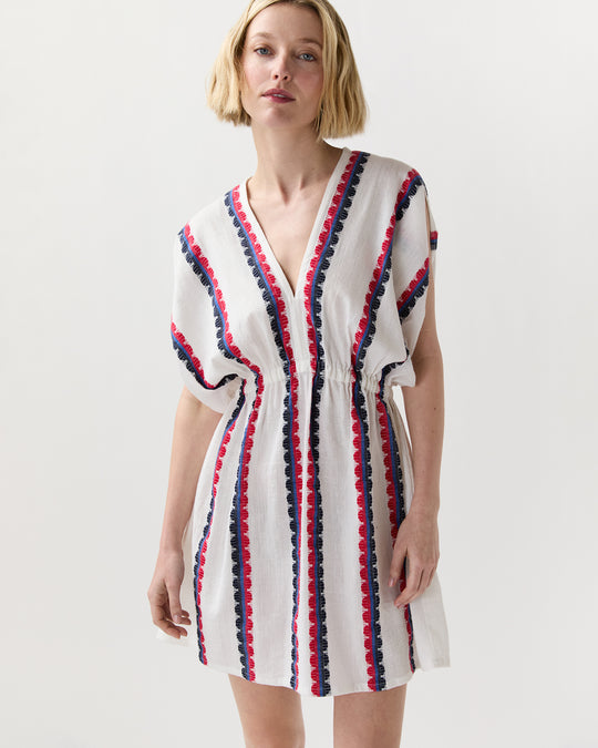 Alem Plunge Dress in Kibebi Marine