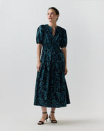 Load image into Gallery viewer, Othella Short-Sleeved Midi Dress in Midnight
