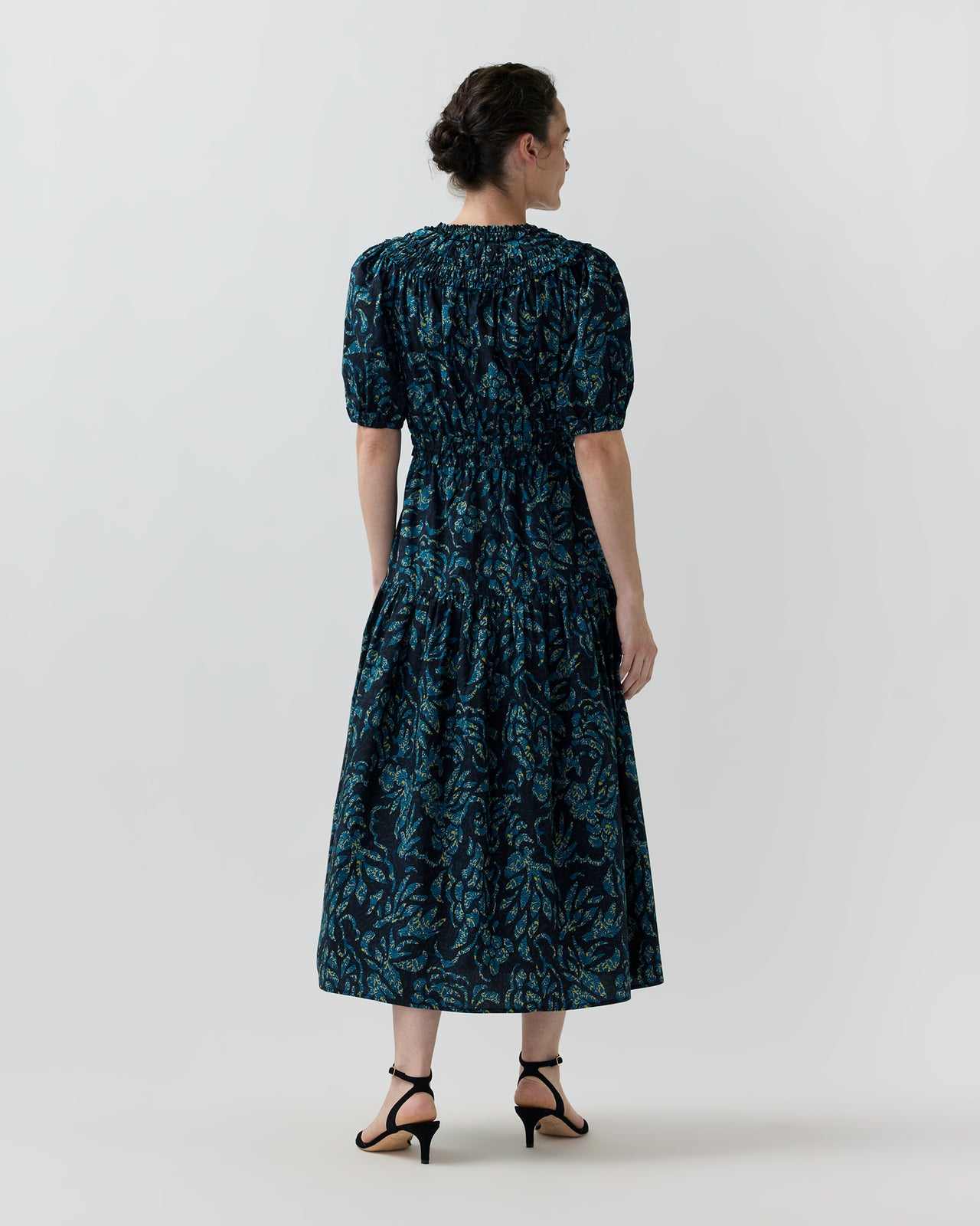Othella Short-Sleeved Midi Dress in Midnight
