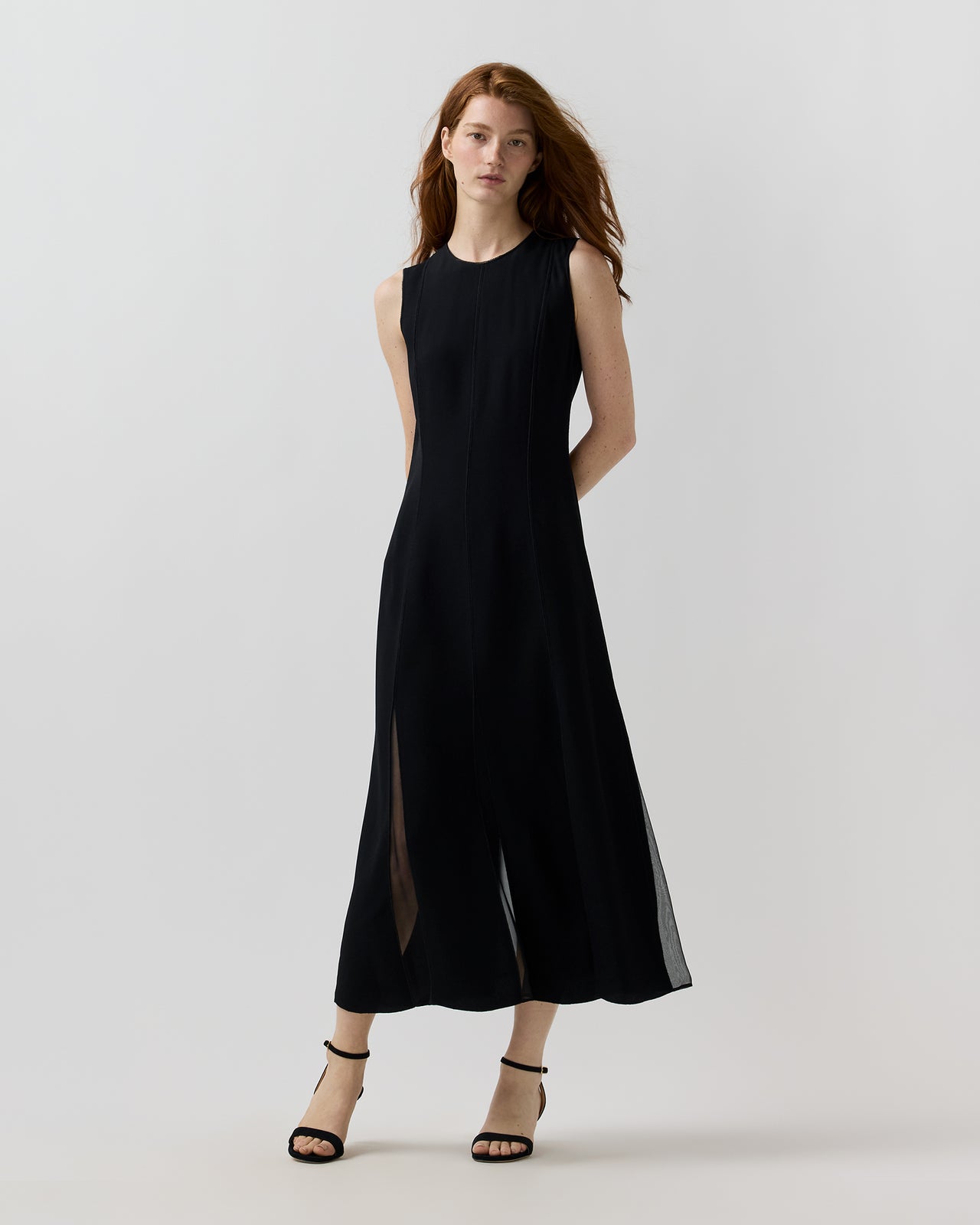 Laure Midi Dress in Noir