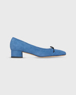 Load image into Gallery viewer, Block Heeled Ballet in Blue Suede
