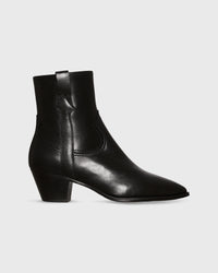 Lou Western Boot in Black Leather