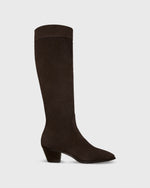 Load image into Gallery viewer, Eliza Western Boot in Chocolate Suede
