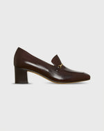 Load image into Gallery viewer, Stacked Bit Loafer Heel in Chocolate Leather
