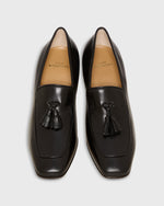 Load image into Gallery viewer, Tassel Heel Loafer in Black Leather
